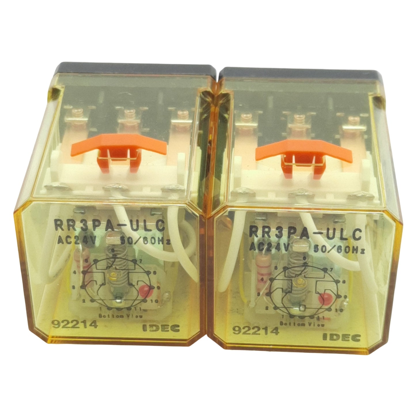 Used Lot of 2 Idec RR3PA-ULCAC24V Ice Cube Relay, 3PDT, 10A 240VAC 30VDC, 24VAC Coil