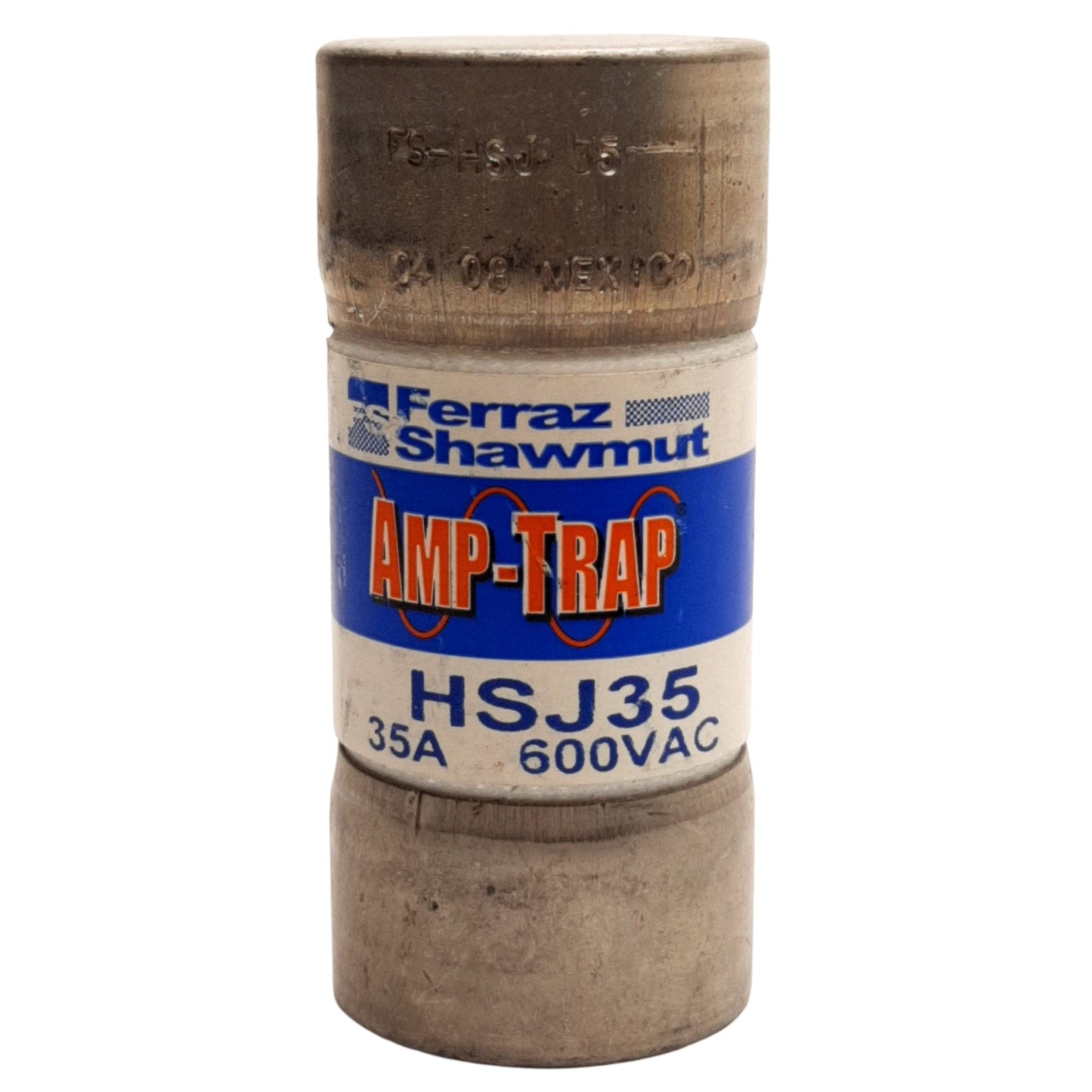 Used Ferraz Shawmut HSJ35 AMP-TRAP High-Speed Fuse, 600VAC 35A, ø1.06inch x 2.26inch