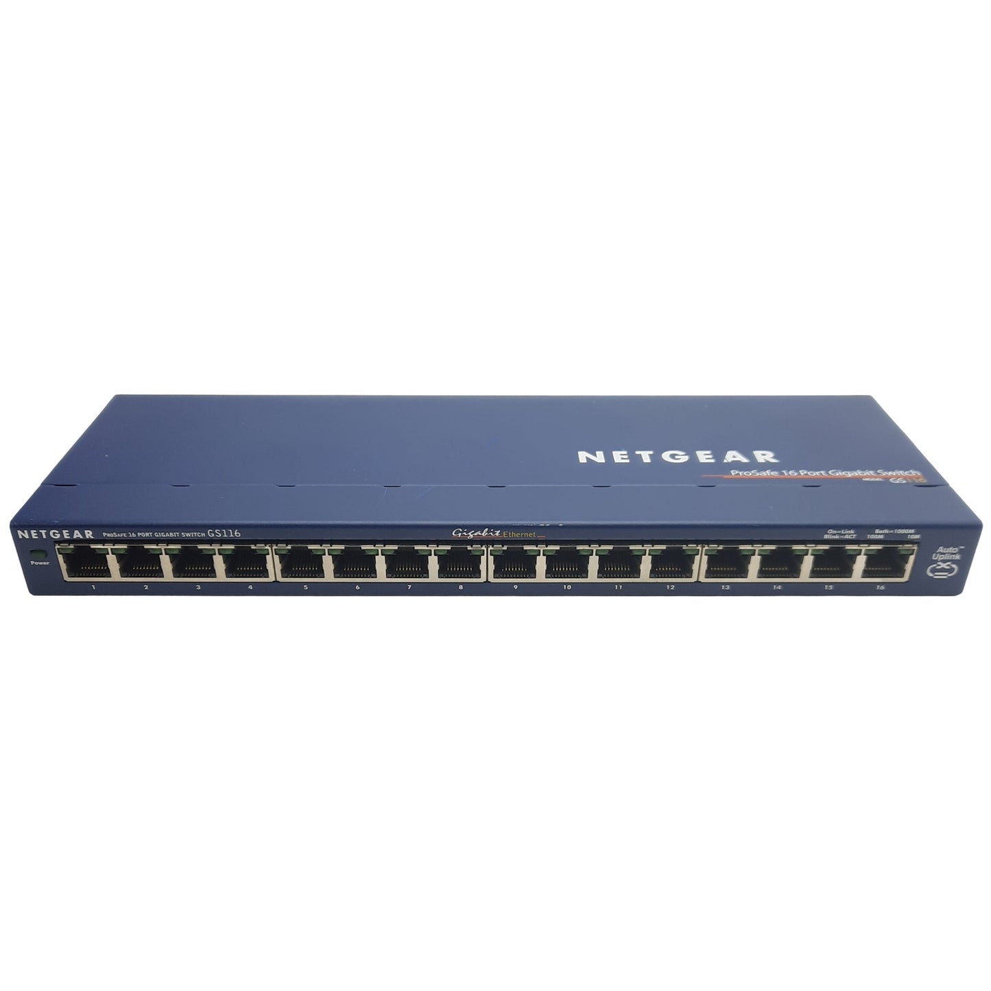 Used Netgear GS116 V2 ProSafe Unmanaged 16-Port Gigabit Switch, 10/100Mbps