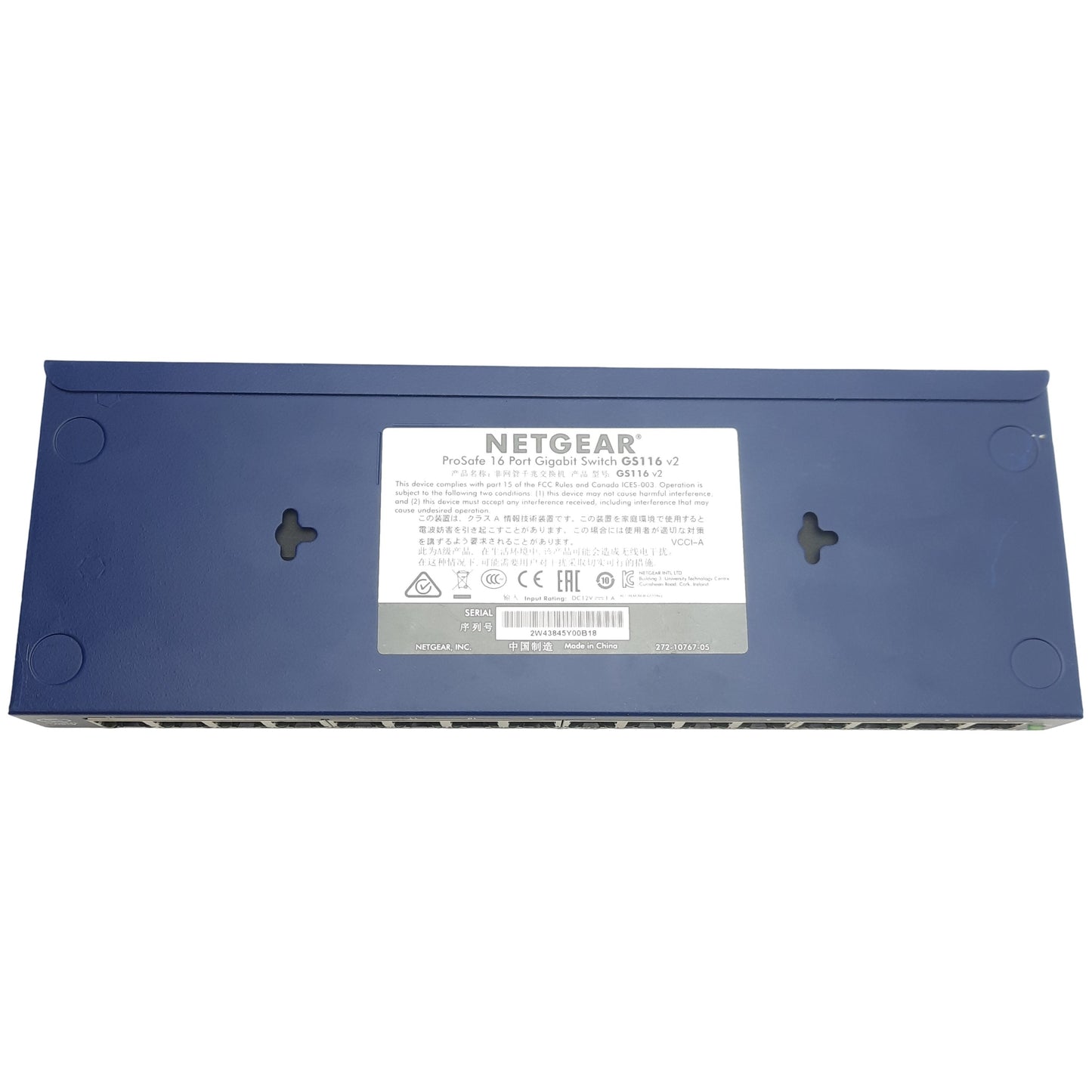 Used Netgear GS116 V2 ProSafe Unmanaged 16-Port Gigabit Switch, 10/100Mbps