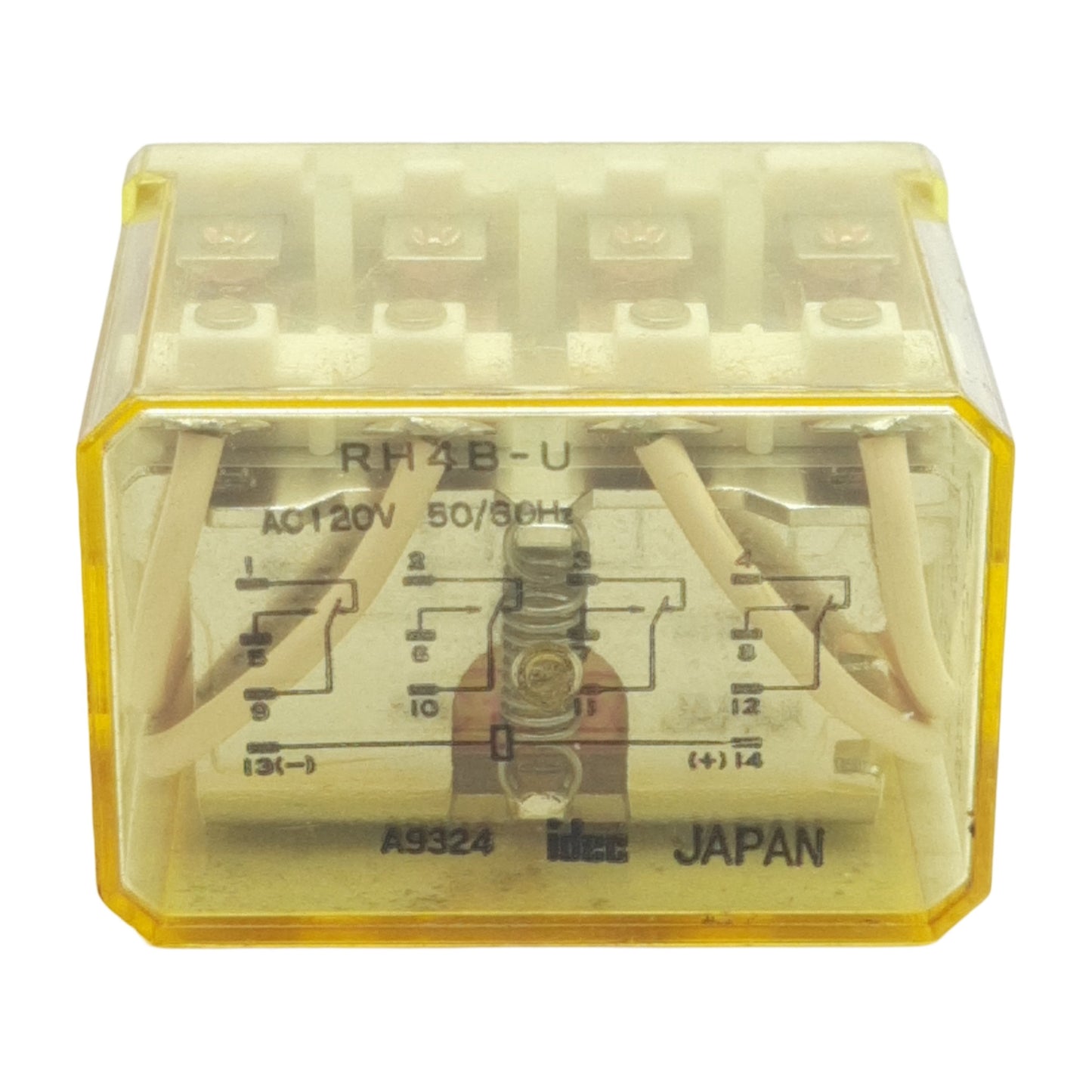 Used Lot of 4 Idec RH4B-UAC120V Ice Cube Plug-In Relay, 4PDT, 10A, 120VAC Coil