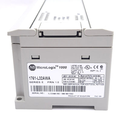 Used Allen Bradley 1761-L32AWA E MicroLogix1000 Controller, 32-Point, 120/240VAC