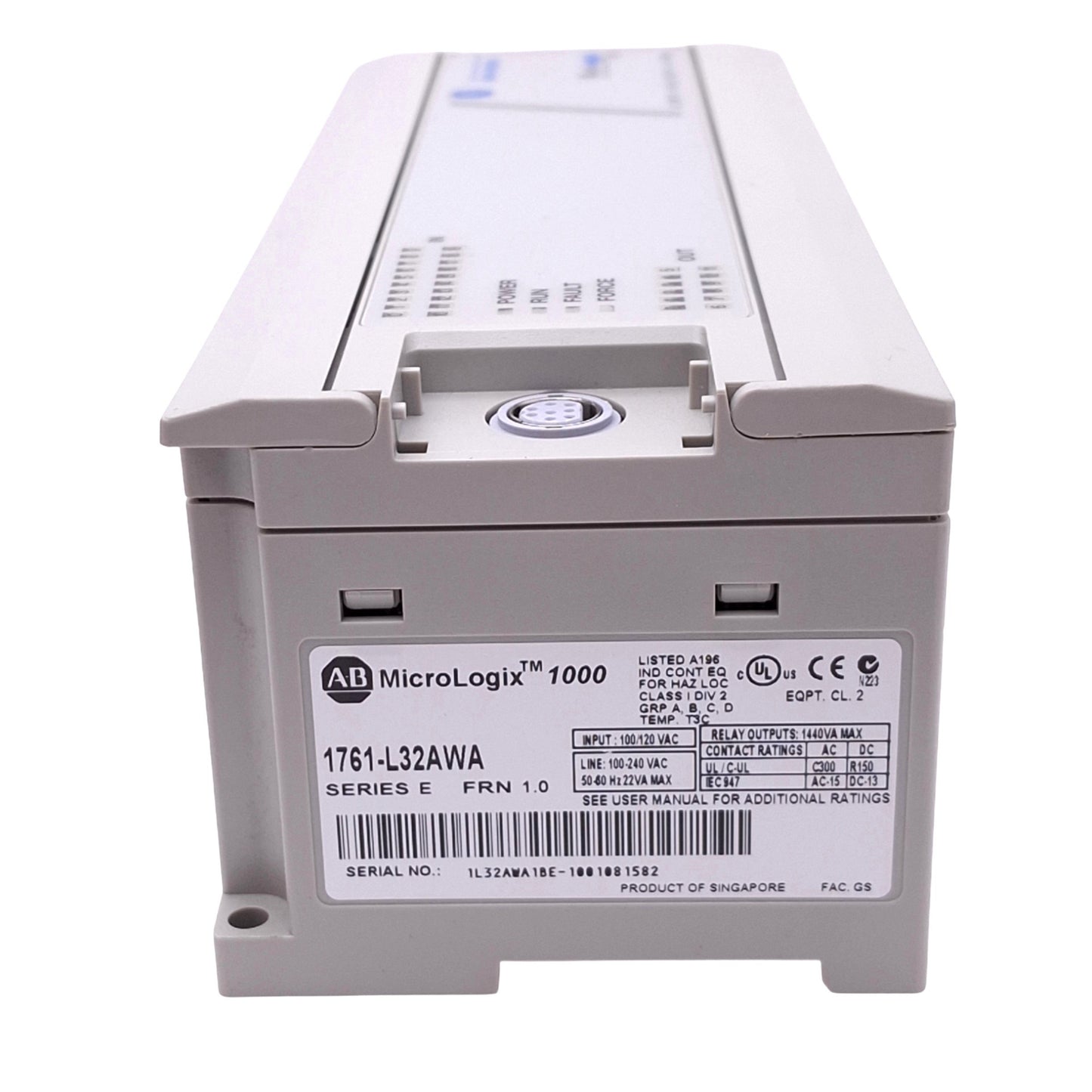 Used Allen Bradley 1761-L32AWA E MicroLogix1000 Controller, 32-Point, 120/240VAC