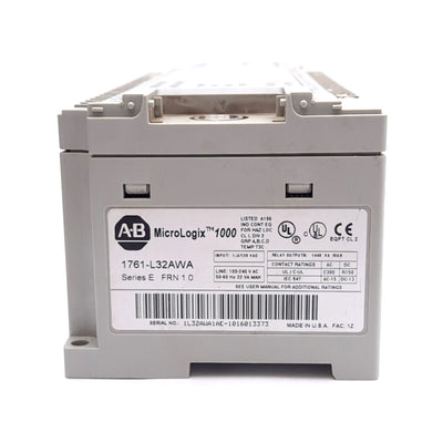 Used Allen Bradley 1761-L32AWA E MicroLogix1000 Controller, 32Point 120VAC *No Panels