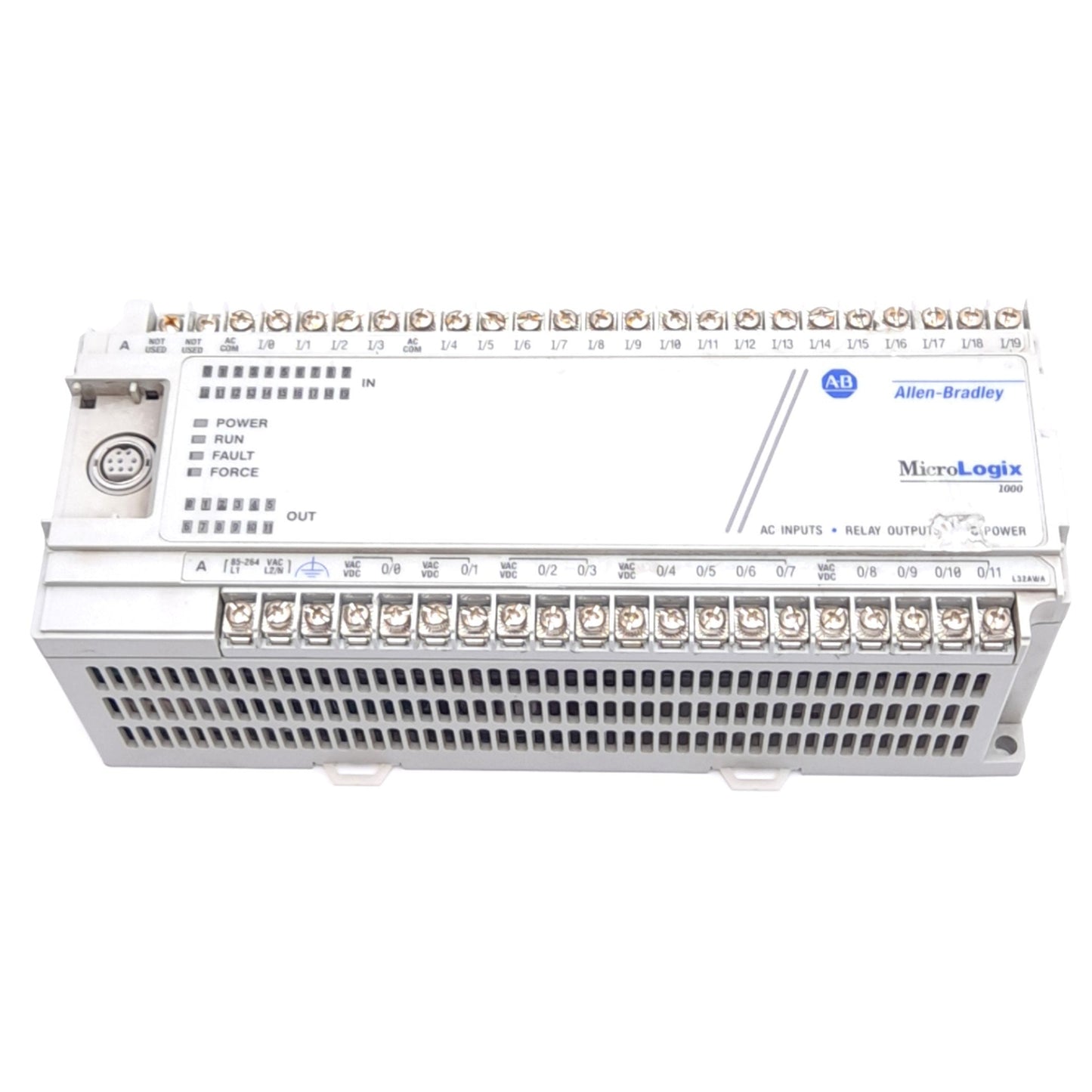 Used Allen Bradley 1761-L32AWA E MicroLogix1000 Controller, 32Point 120VAC *No Panels