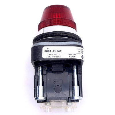 Used Allen Bradley 800T-PH16R Red Indicator Pilot Light, ø30mm, 120VAC, LED