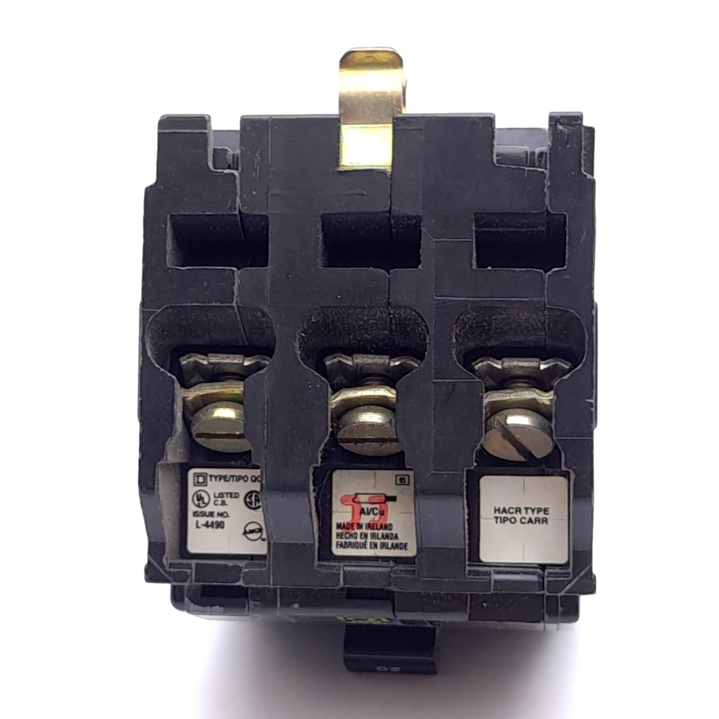 Used Schneider QOB320 Circuit Breaker, 3-Pole 20A, 120/240VAC, Thermal Magnetic
