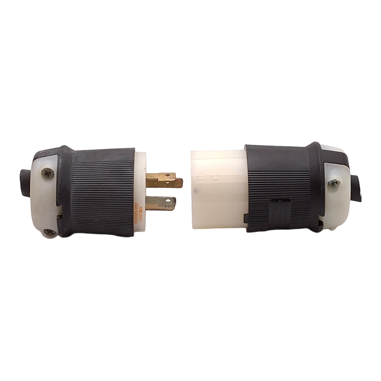 Used Hubbell HBL2411 / HBL2413 Twist-Lock Plug & Receptacle, 125/250VAC 20A, L14-20P