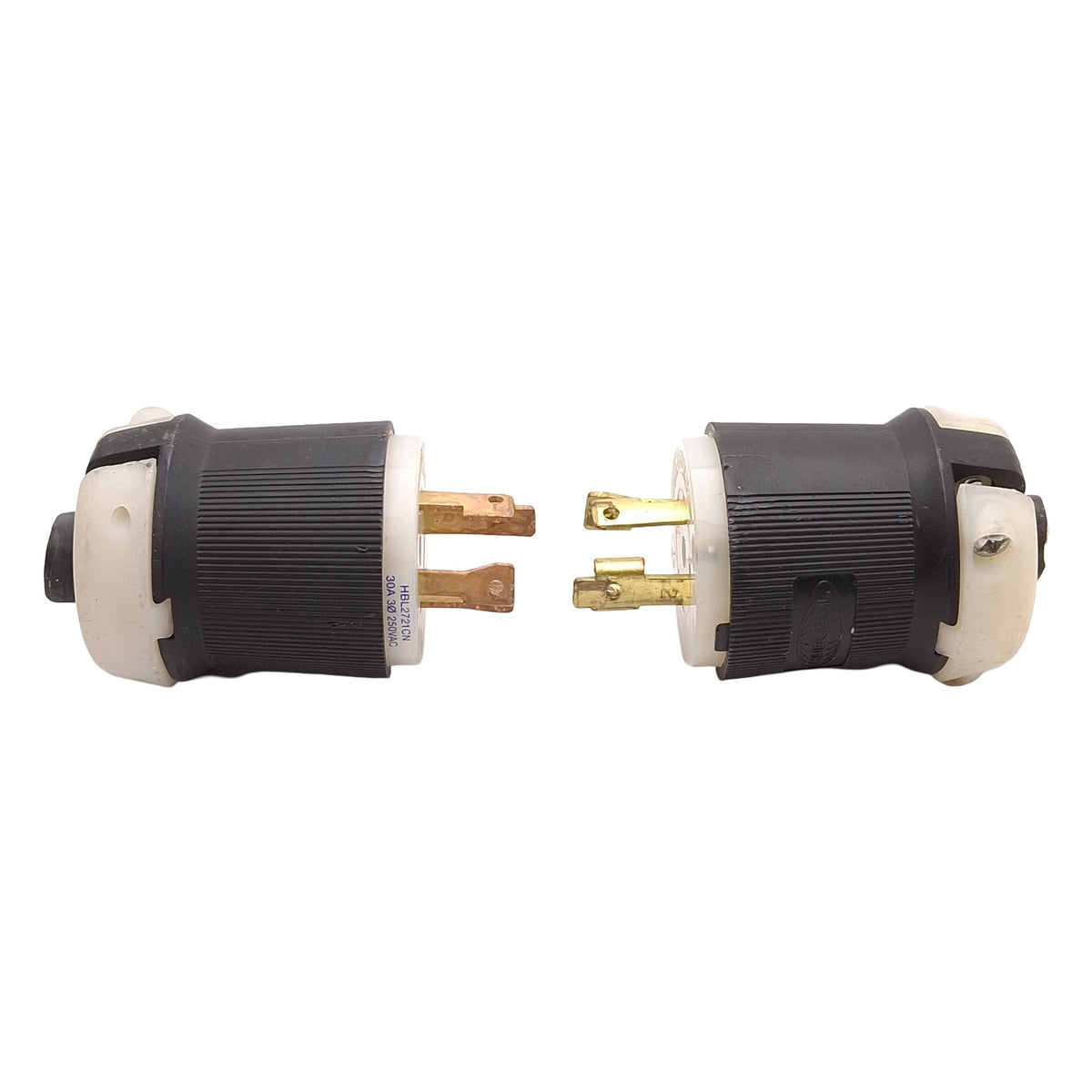 Used Lot of 2 Hubbell HBL2721 Twist-Lock Male Plug, 3-Phase 250VAC 30A, NEMA L15-30P