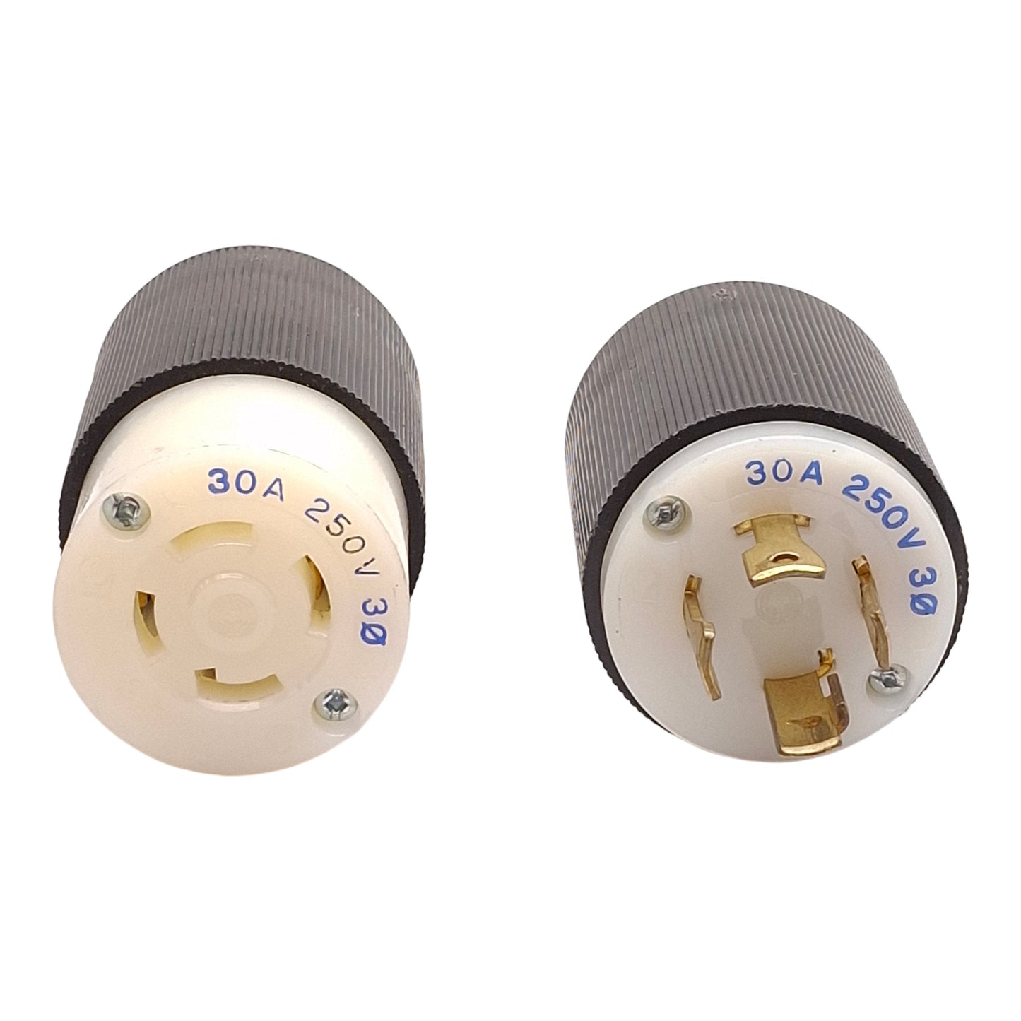 Used Hubbell Twist-Lock Plug & Receptacle, 3-Pole, 3-Phase 250VAC 30A, NEMA L15-30