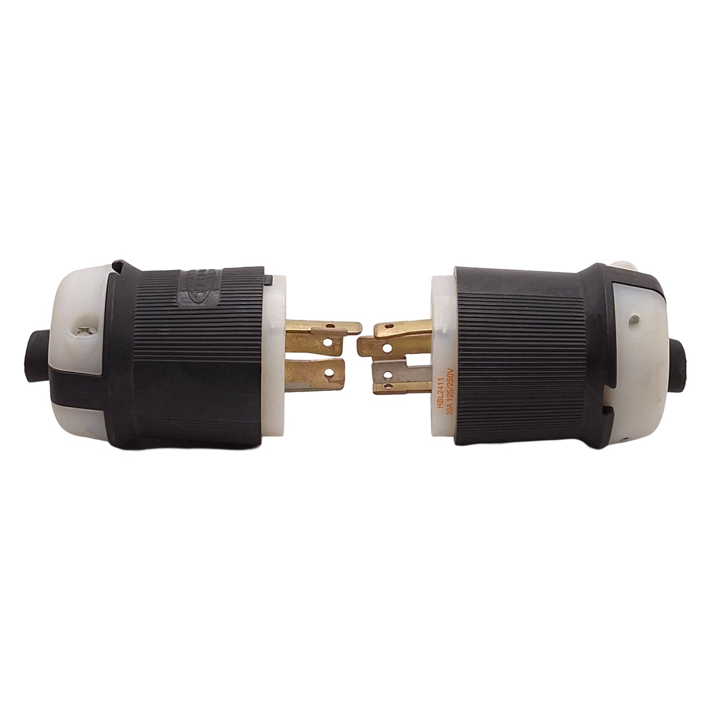 Used Lot of 2 Hubbell HBL2411 Twist-Lock Male Plug, 125/250VAC 20A, NEMA L14-20P