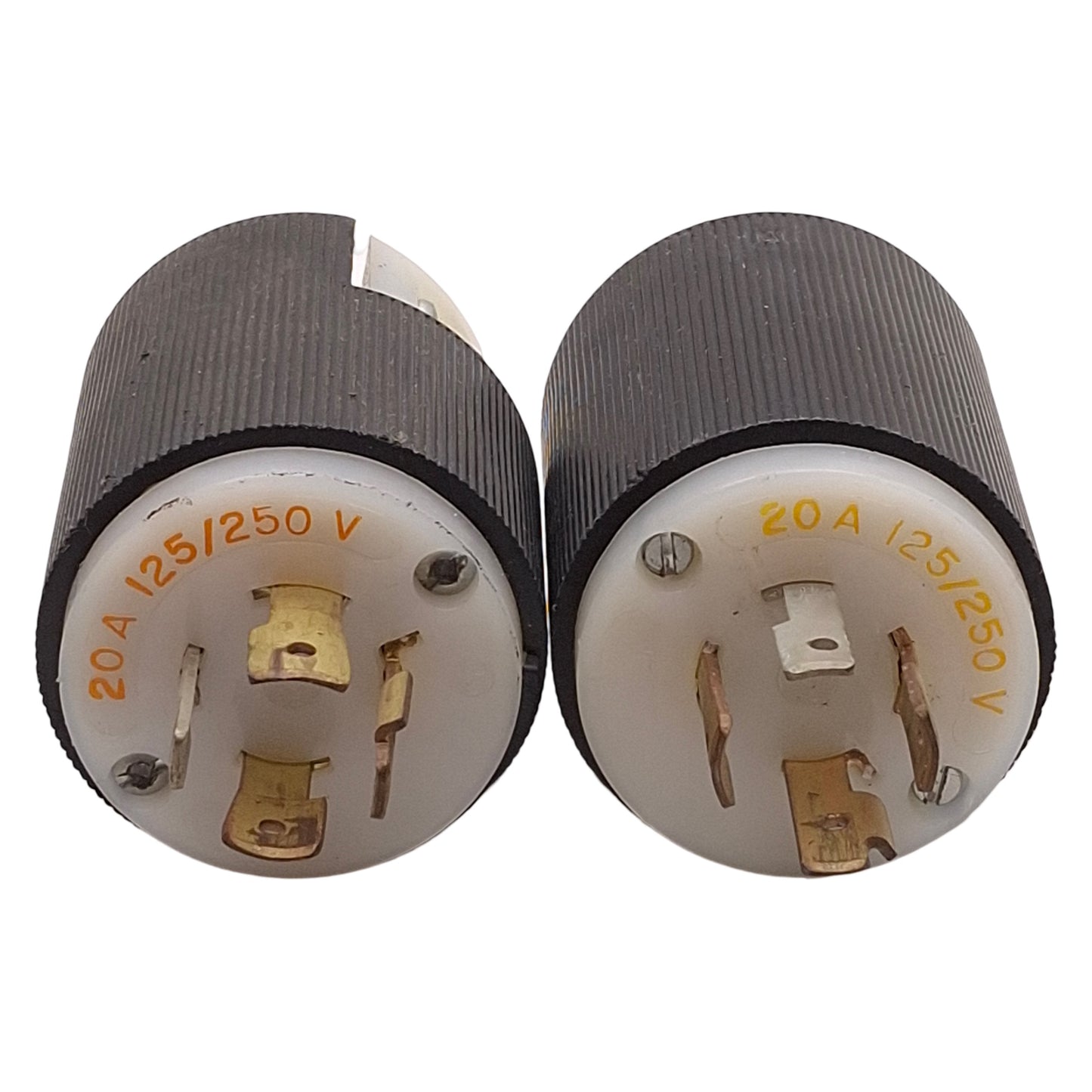 Used Lot of 2 Hubbell Twist-Lock Male Plug, 3P 4-Wire, 125/250VAC 20A, NEMA L14-20P