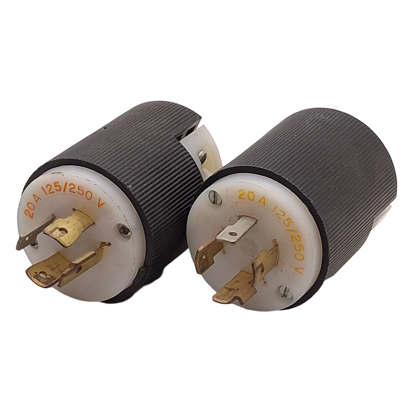 Used Lot of 2 Hubbell Twist-Lock Male Plug, 3P 4-Wire, 125/250VAC 20A, NEMA L14-20P