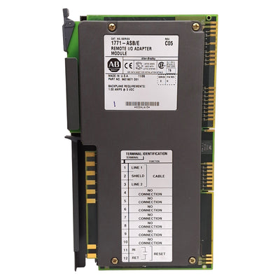 Used Allen Bradley 1771-ASB E Remote I/O Adapter Module, 32 Digital I/O, 5VDC 1A