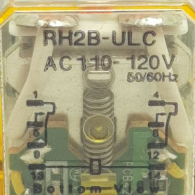 New Lot of 2 Idec RH2B-ULCAC110-120V Ice Cube Relay DPDT 10A, 110-120VAC Coil