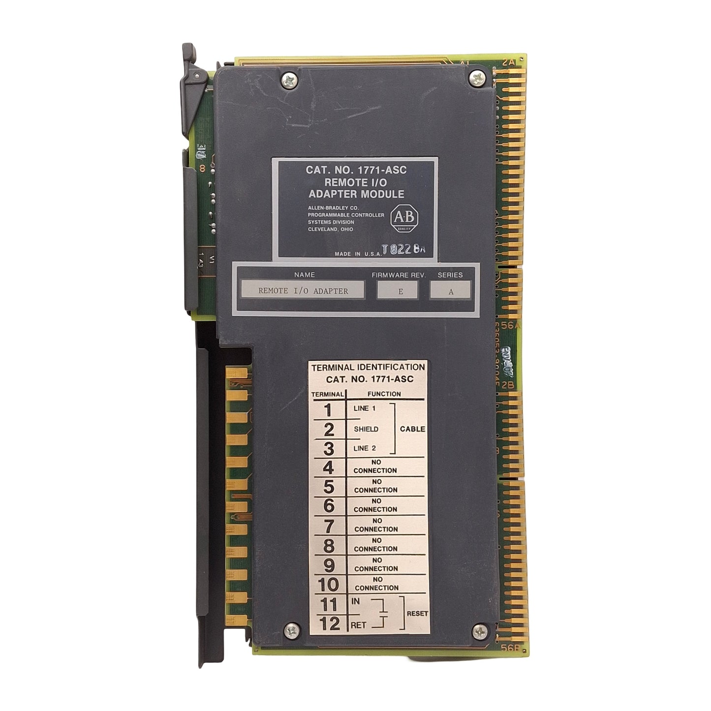 Used Allen Bradley 1771-ASC Series A Remote I/O Adapter Module, Firmware Rev E