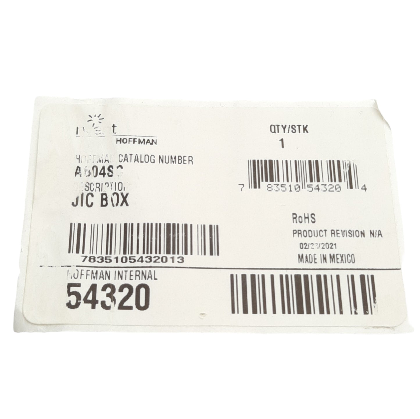 New nVent Hoffman A604SC Screw Cover Enclosure, 6in x 4in x 3in, Panel Mount