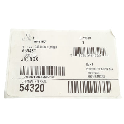 New nVent Hoffman A604SC Screw Cover Enclosure, 6in x 4in x 3in, Panel Mount