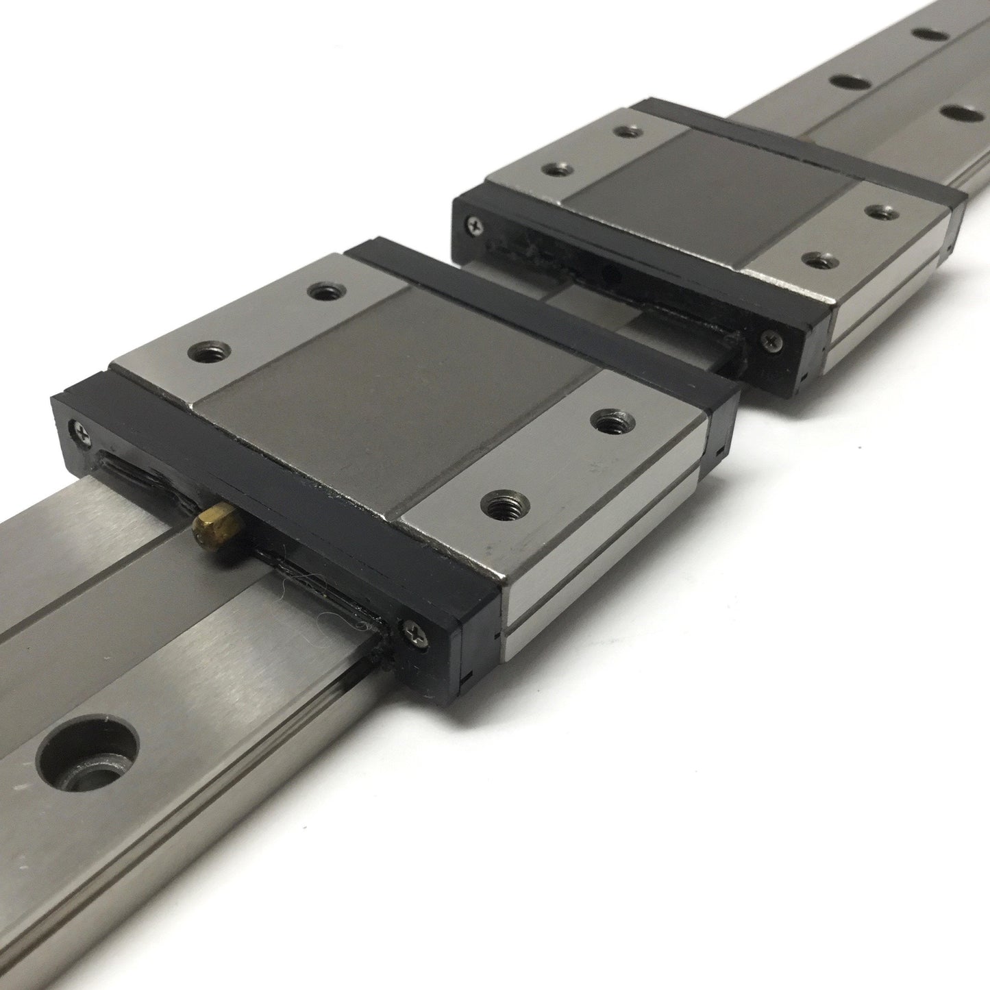 Used IKO LWLF42B Linear Motion Ball Bearing Slide Carriages (x2) on 450mm Guide Rail