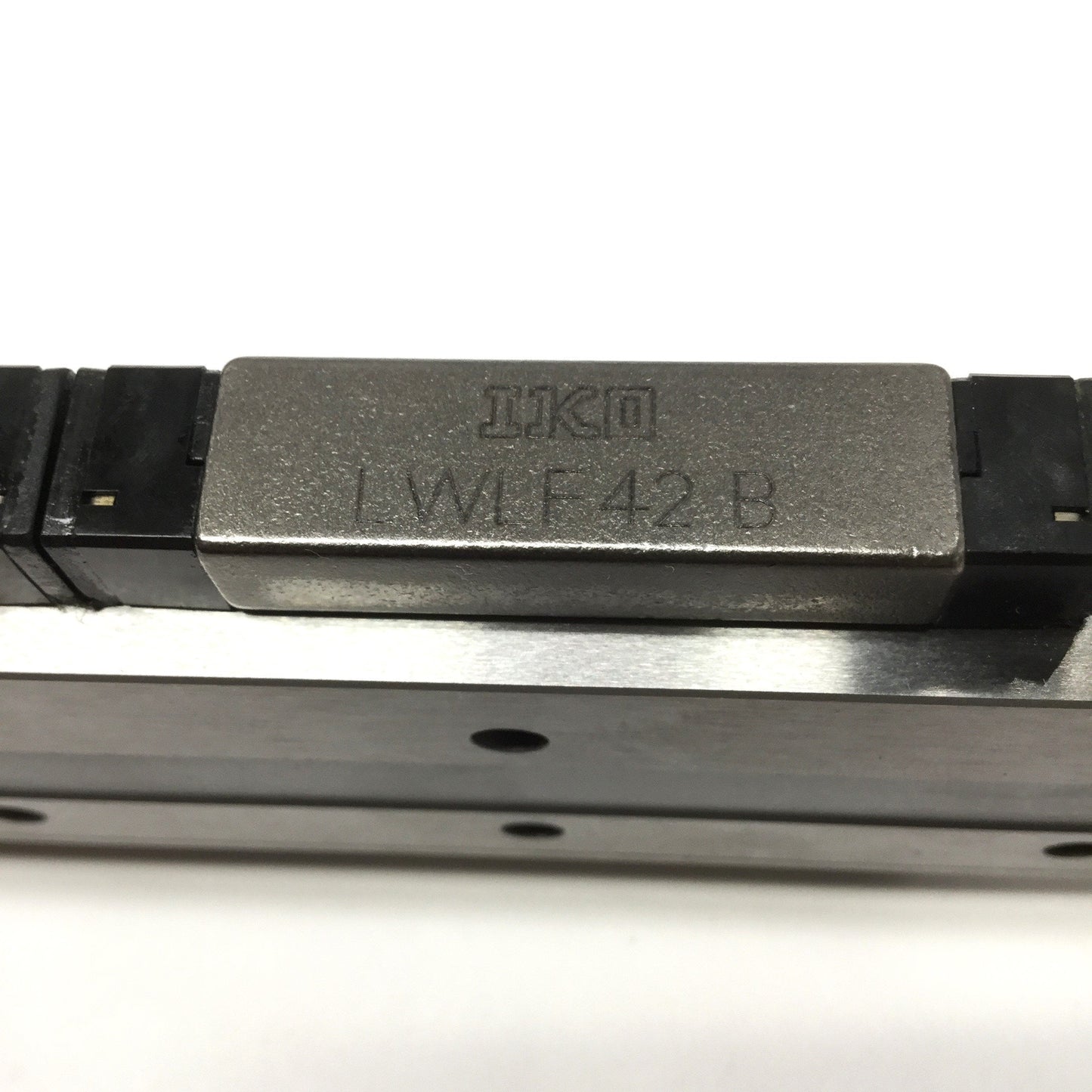 Used IKO LWLF42B Linear Motion Ball Bearing Slide Carriages (x2) on 450mm Guide Rail