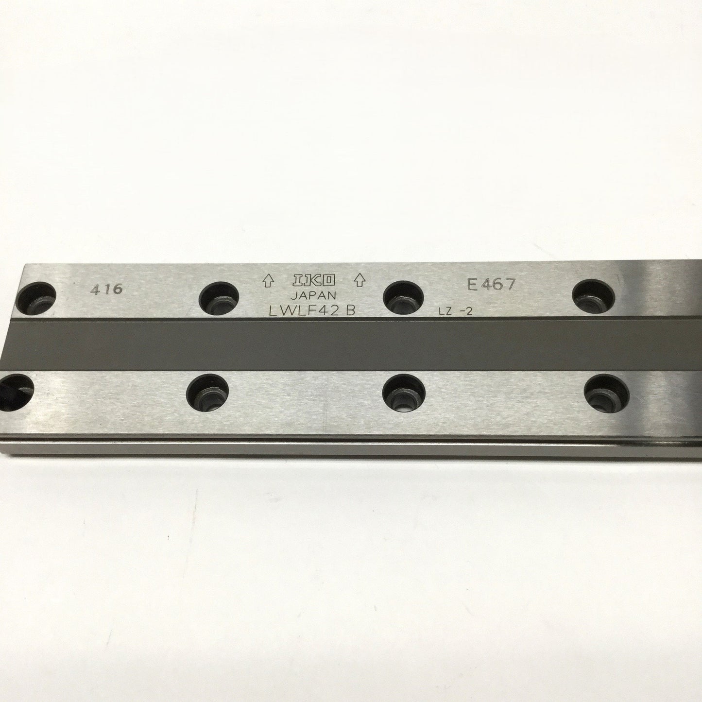 Used IKO LWLF42B Linear Motion Ball Bearing Slide Carriages (x2) on 450mm Guide Rail