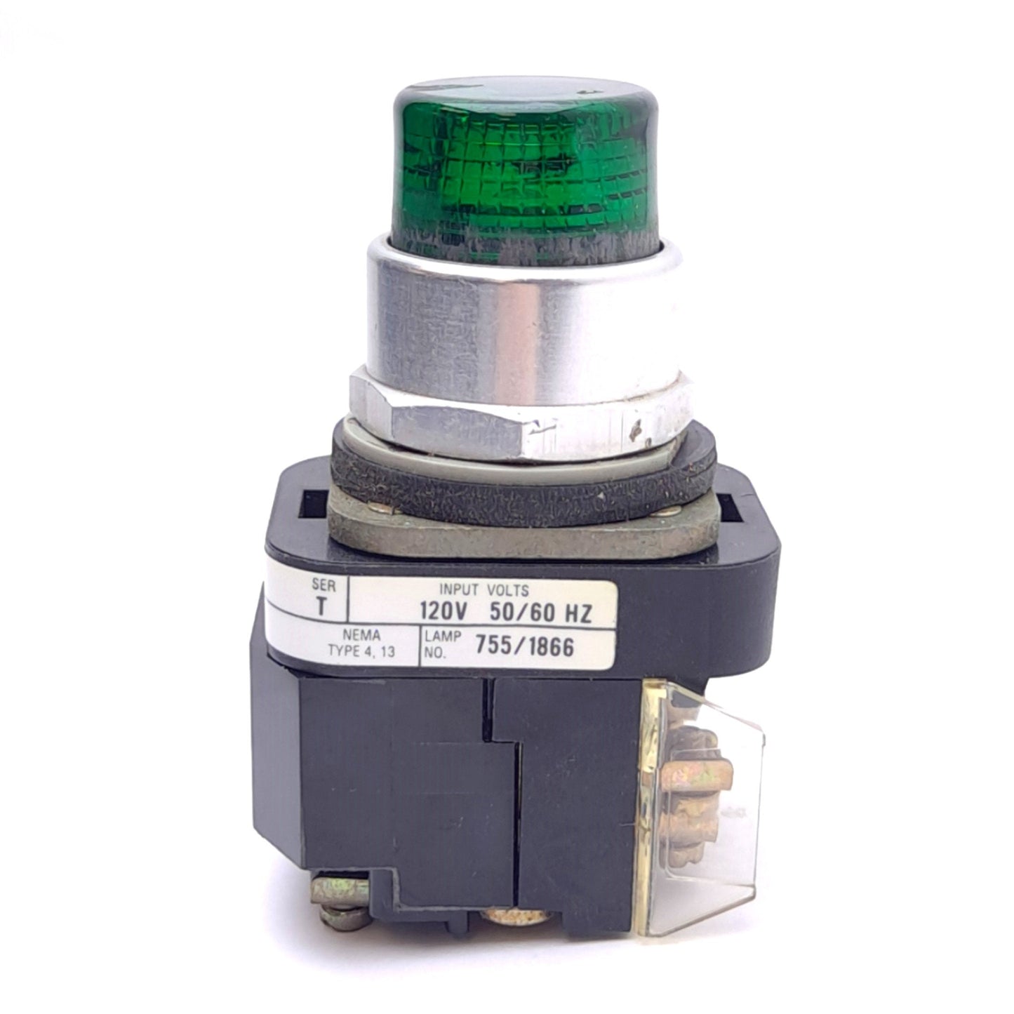 Used Allen Bradley 800T-PB16G Green Pushbutton Switch, ø30mm,1NO 1NC, 600VAC 10A