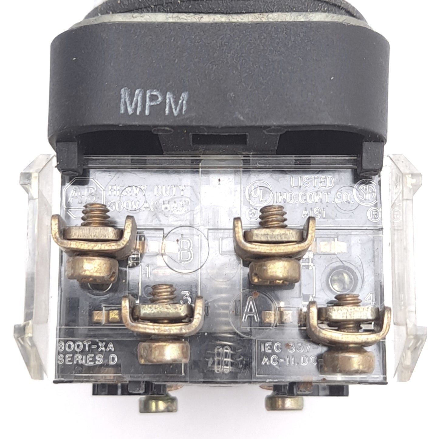 Used Allen Bradley 800T-PB16G Green Pushbutton Switch, ø30mm,1NO 1NC, 600VAC 10A