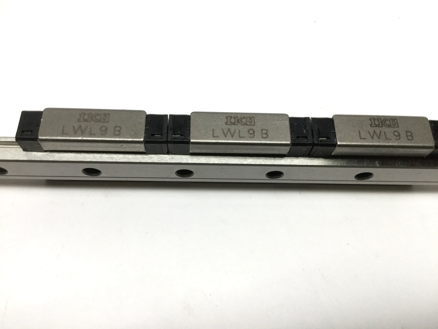 Used IKO LWL9B Linear Motion Ball Bearing Slide Carriages (x3) on 160mm Guide Rail