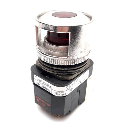 Used Allen Bradley 800T-FXP16A1 Push/Pull E-Stop Switch w/ Guard, ø30mm, 1NCLB 1NO