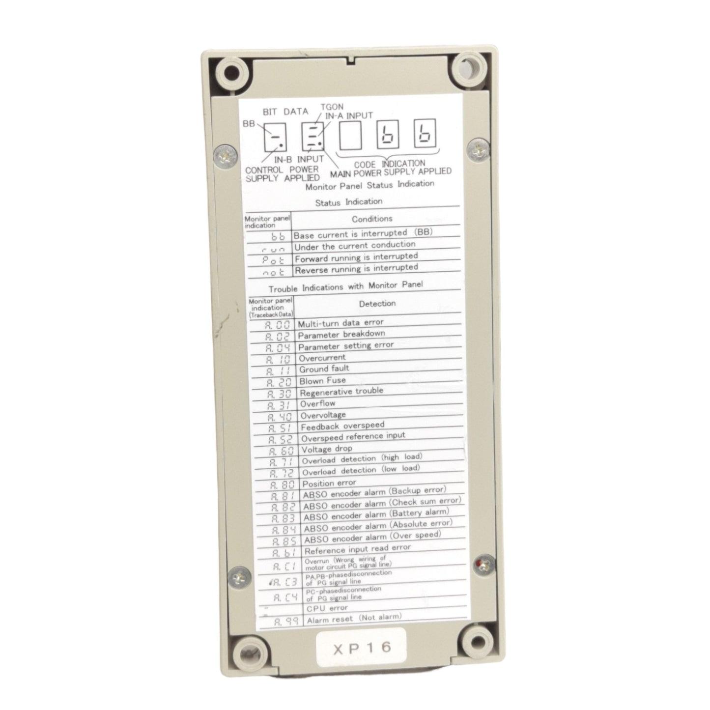 Used Yaskawa JUSP-0P02A Servopack Sigma II Hand Held Digital Operator, IDC 10-Pin