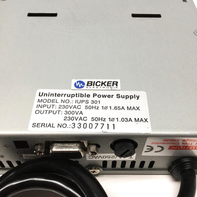 Used Bicker IUPS 301 Uninterruptible Power Supply, Disk Drive Size, 230VAC 50Hz 300VA