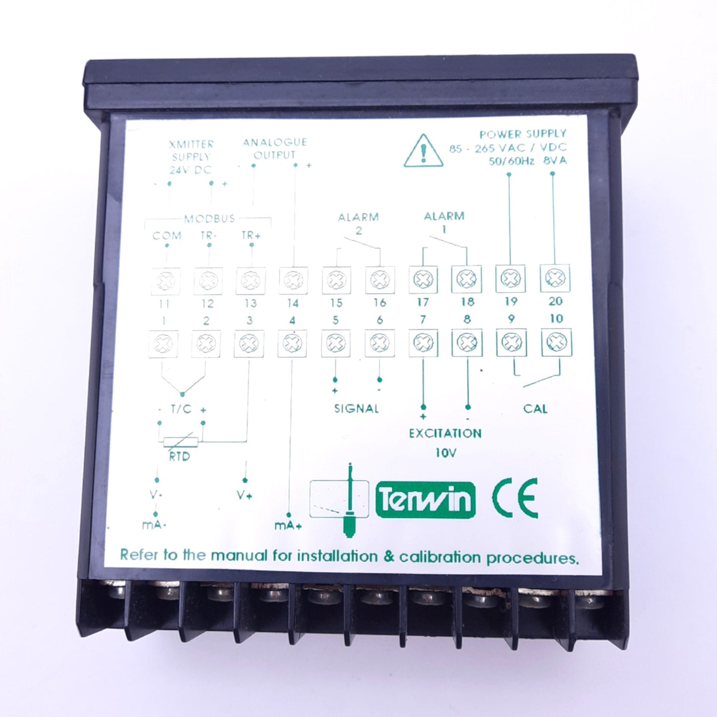 Used Terwin μ400P-01-G-30K1 Process Indicator/Controller Panel Meter, 85-265VAC