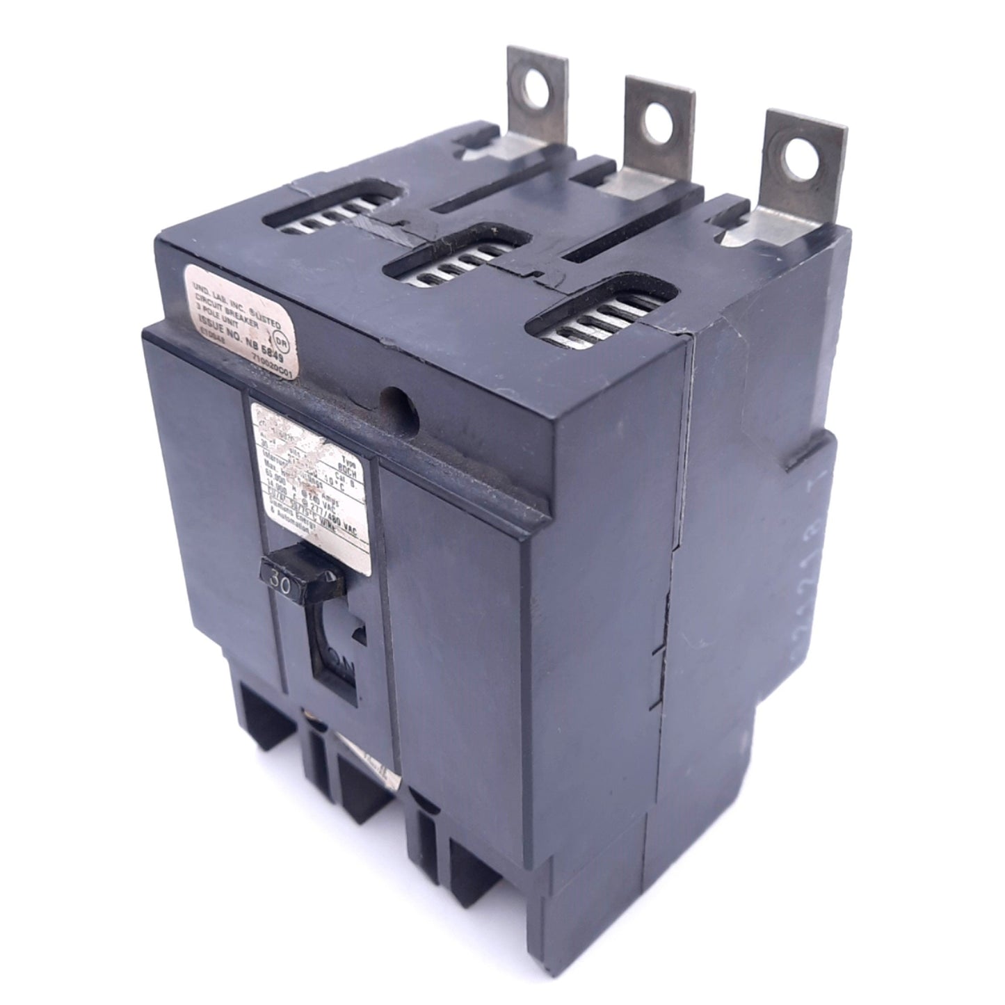 Used Siemens BQCH3B030 Circuit Breaker, 3-Pole, 30A, 277Y/480VAC, Thermal Magnetic