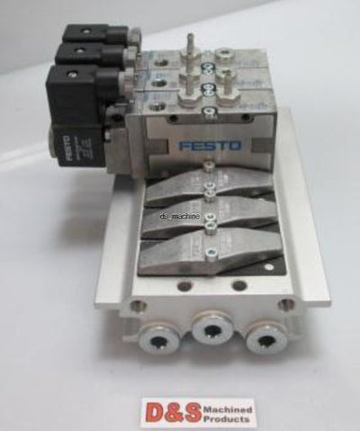 Used Festo PRS-1/8-6-BB Manifold Black 6 Valve, MSFG-24/42-50/60 Plug Socket, Assy