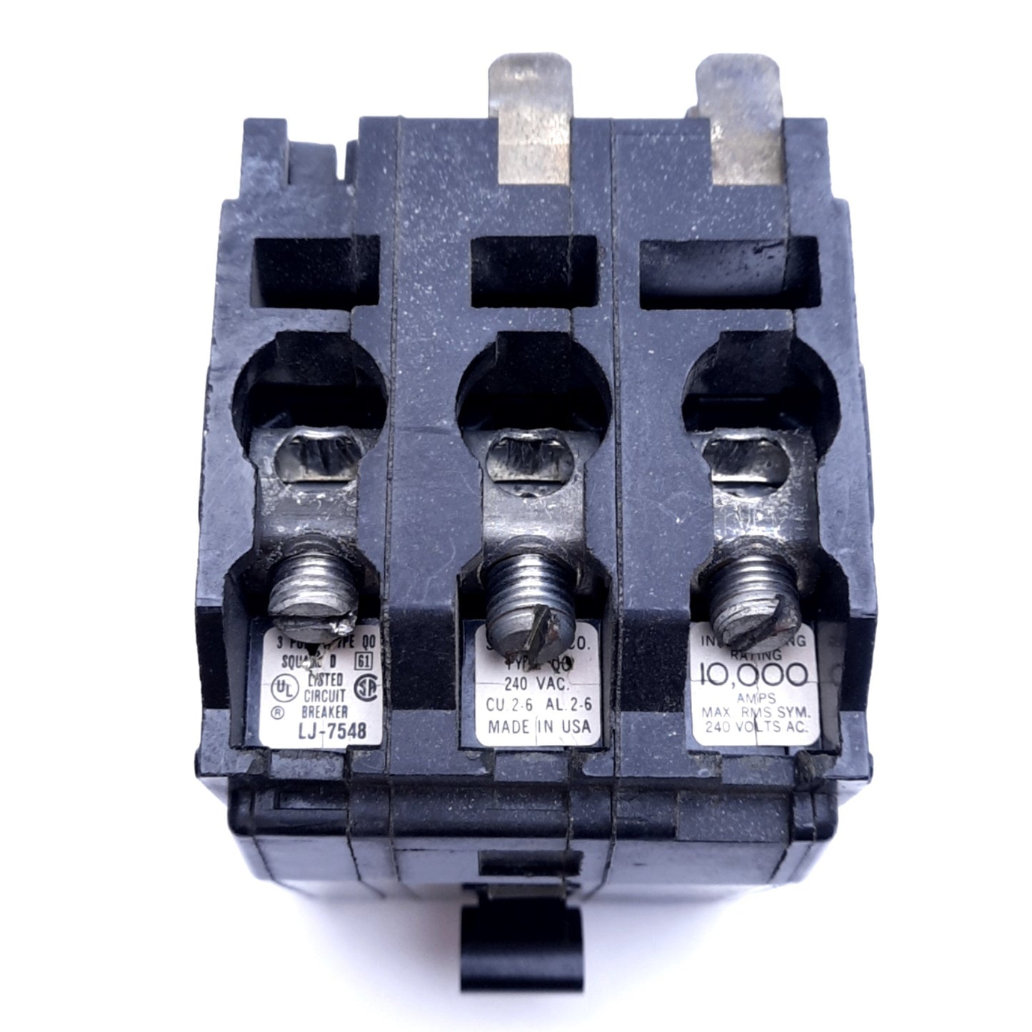 Used Schneider QO360 Plug-In Circuit Breaker, 3-Pole, 60A, 240V AC, 3-Phase