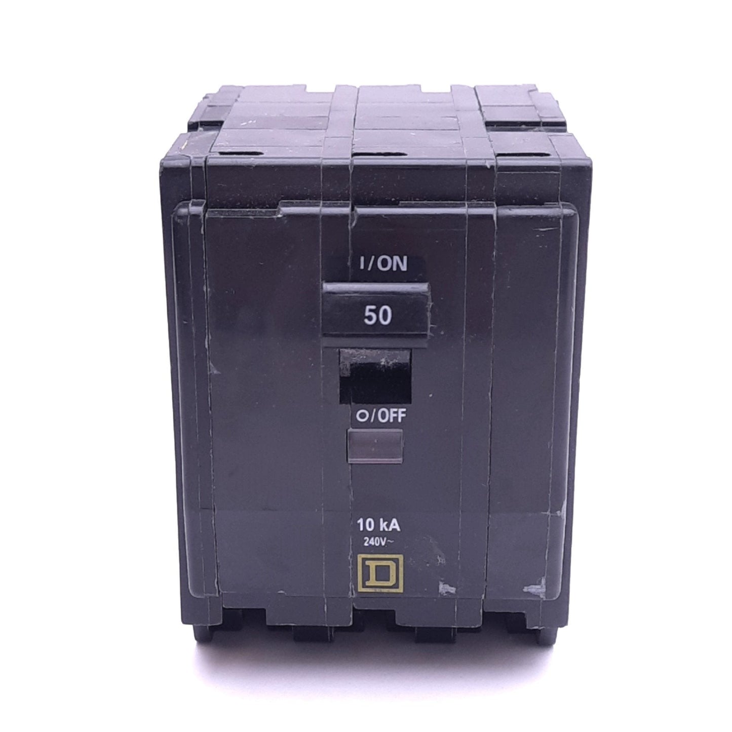 Used Schneider QO350 Plug-In Circuit Breaker, 3-Pole, 50A, 120/240VAC, 3-Phase