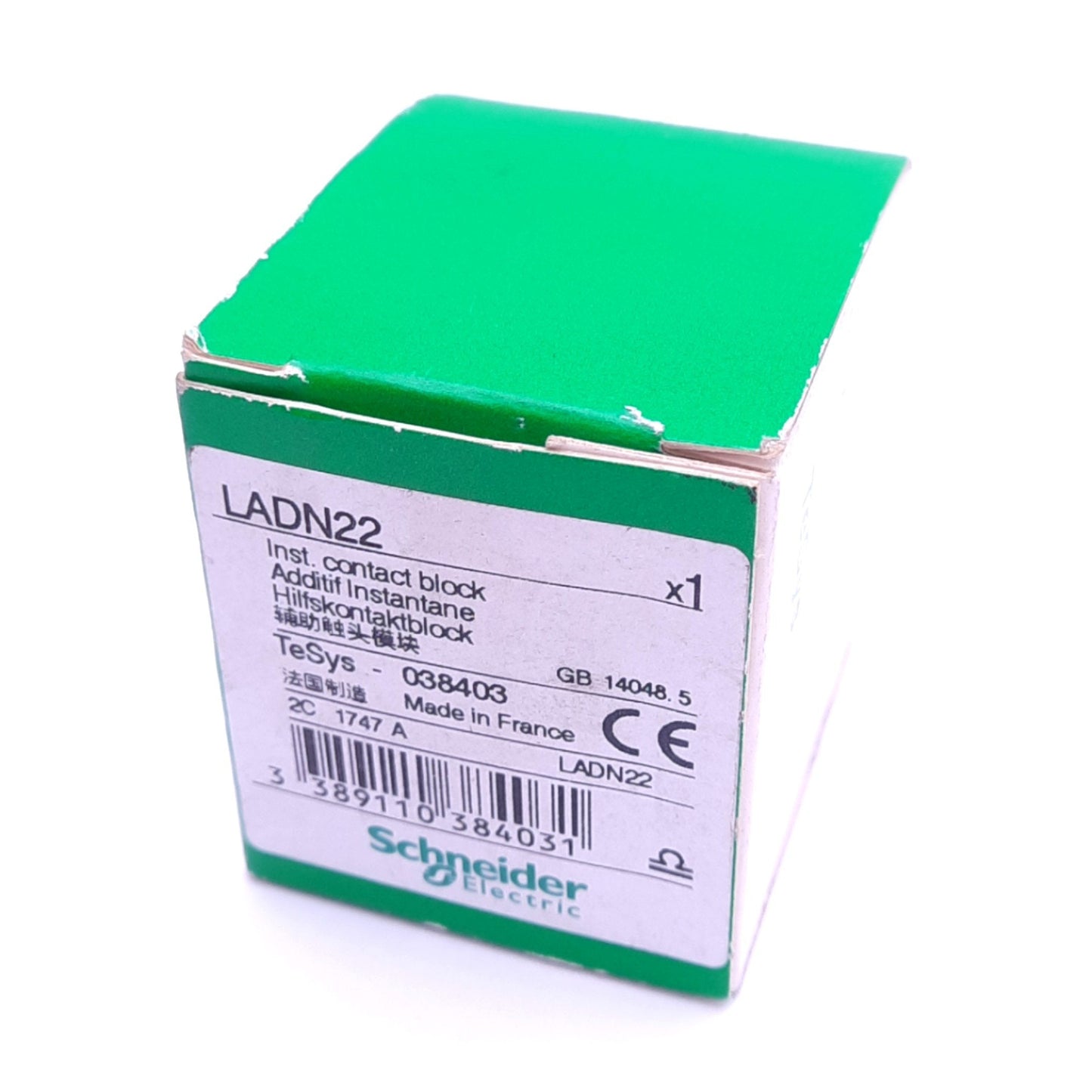 New Schneider LADN22 Auxiliary Contact Block, 2NO 2NC, 10A 690VAC, Top Mount