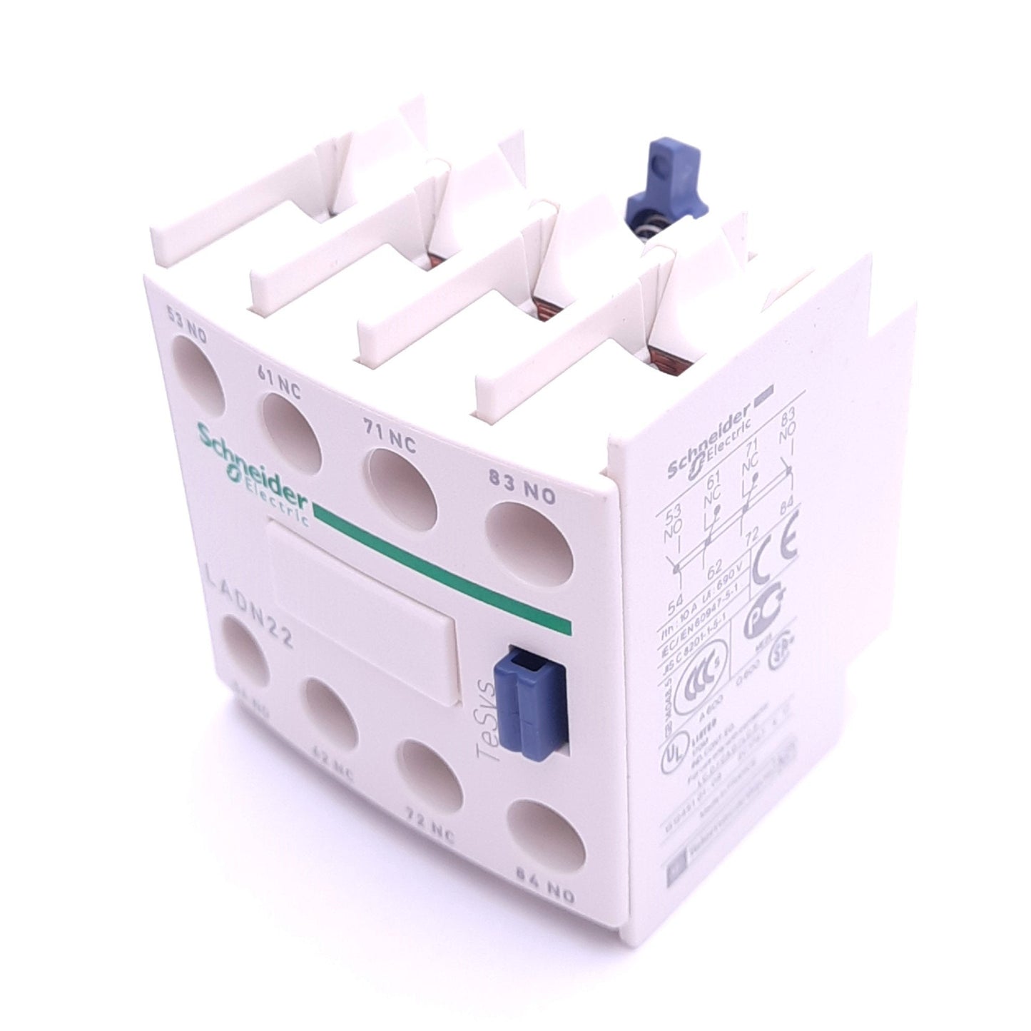 New Schneider LADN22 Auxiliary Contact Block, 2NO 2NC, 10A 690VAC, Top Mount