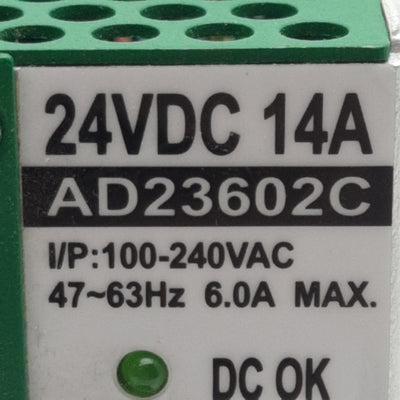 Used Acro AD23602C Dual Output Power Supply, 24VDC/5VDC 360W Out, 100-240VAC In