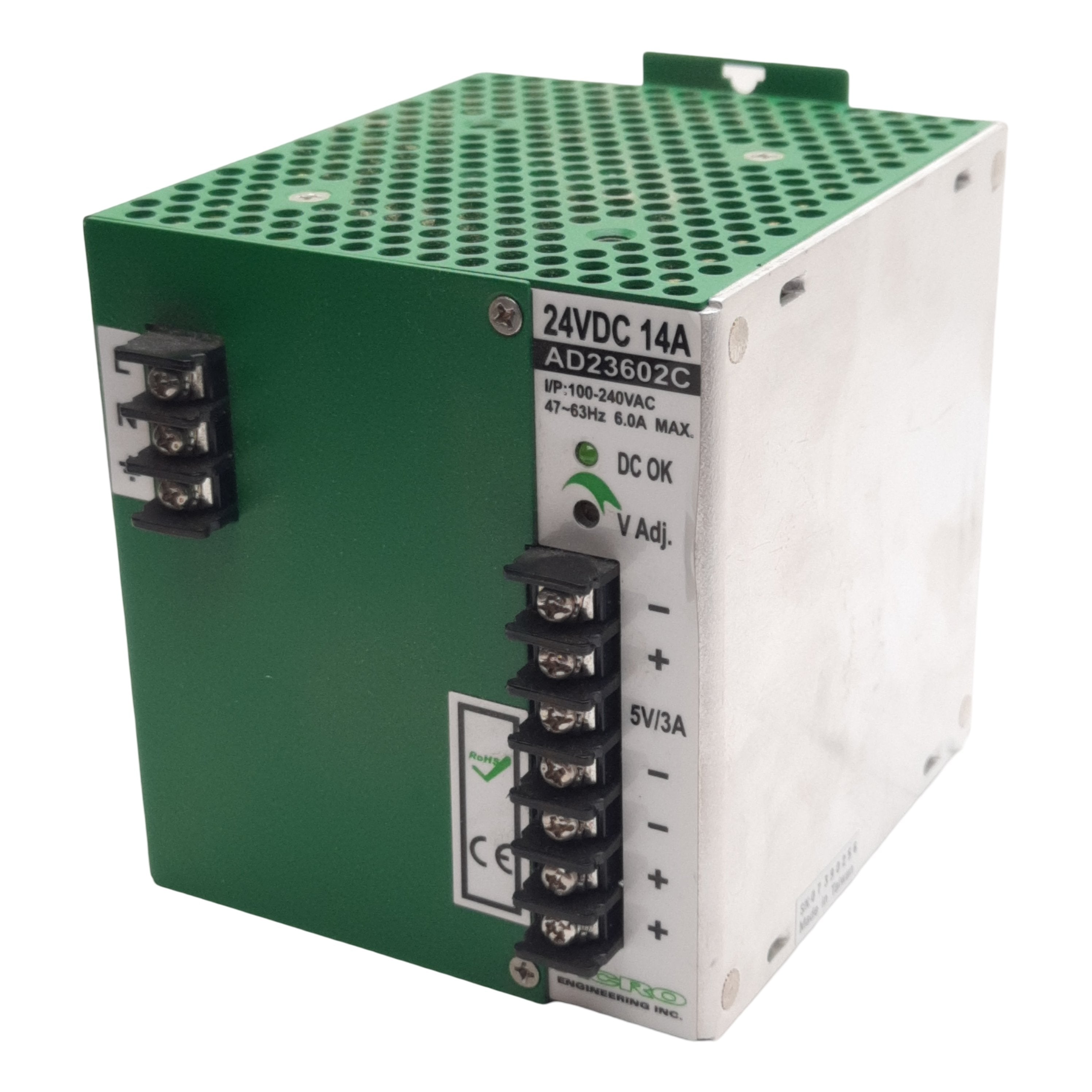 Acro AD23602C Dual Output Power Supply, 24VDC/5VDC 360W Out, 100-240VA ...