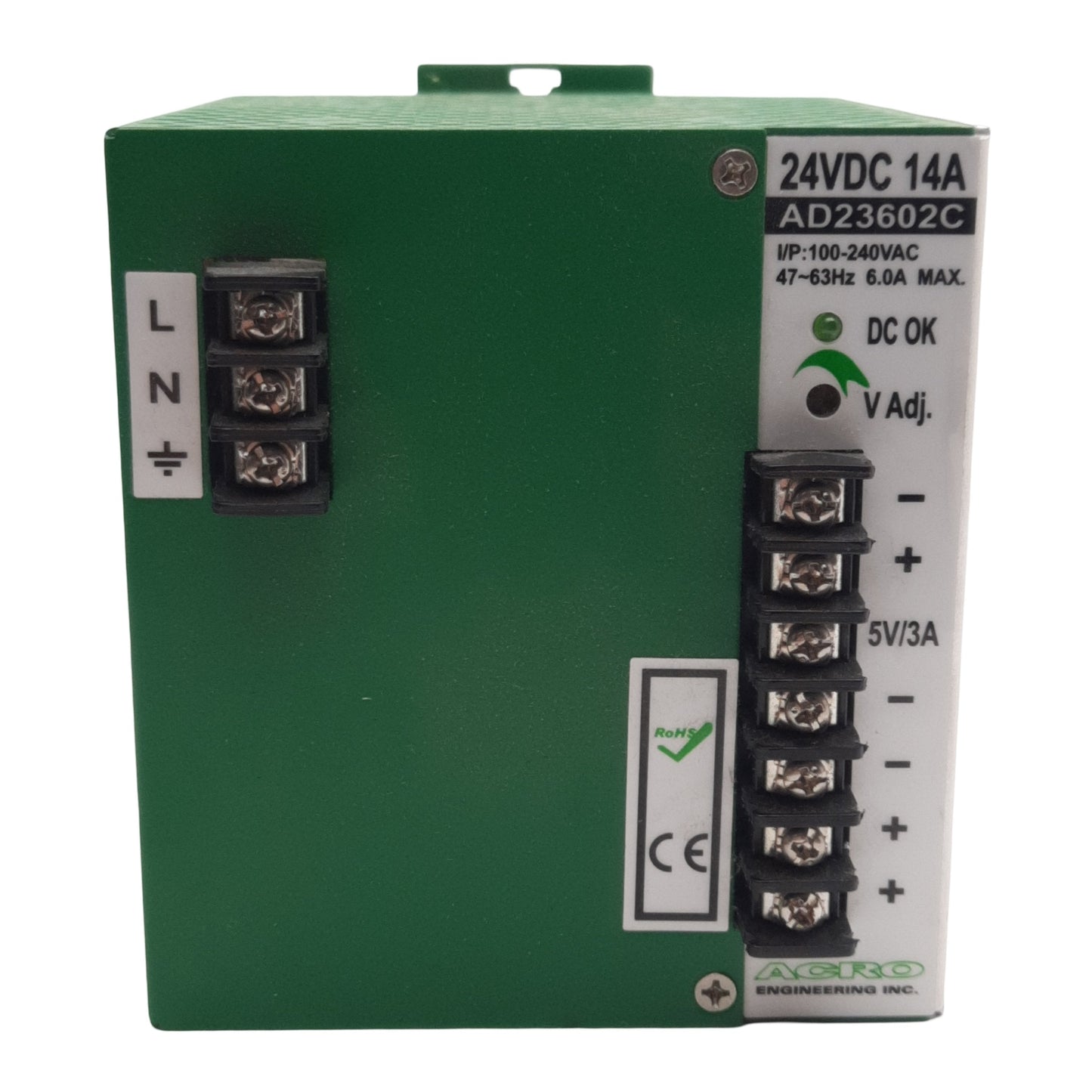 Used Acro AD23602C Dual Output Power Supply, 24VDC/5VDC 360W Out, 100-240VAC In