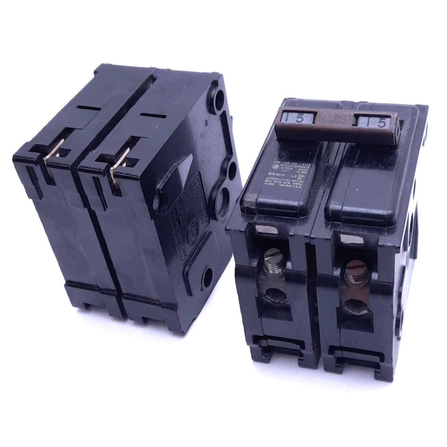 Used Lot of 2 ITE QP2-B015 Miniature Circuit Breakers, 2-Pole, 15A, 120/240VAC