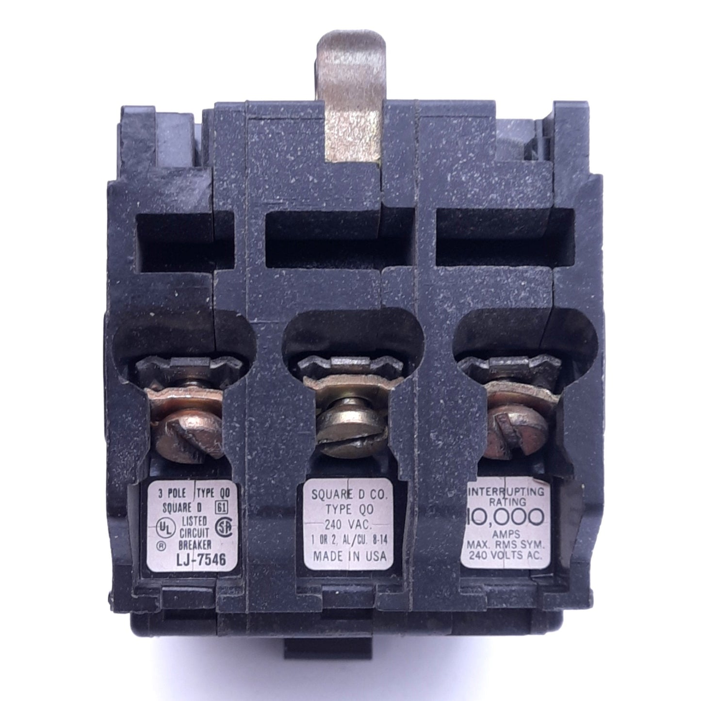 Used Schneider QO315 Miniature Circuit Breaker, 3-Pole 15A, 120/240VAC