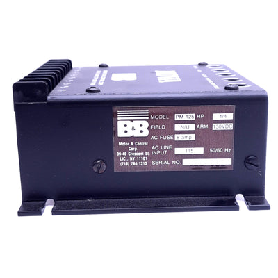 Used B&B Motor Control PM125 Motor Speed Controller, 1/4hp, 115VAC In, 130VDC ARM