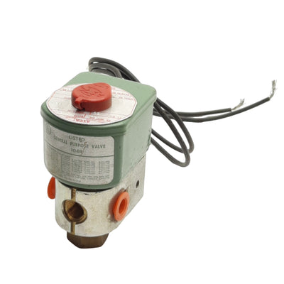 Used Asco 8320B83 Solenoid Valve, 3-Way, 1/8in NPT Ports, 50psi WOG, 110-120VAC Coil
