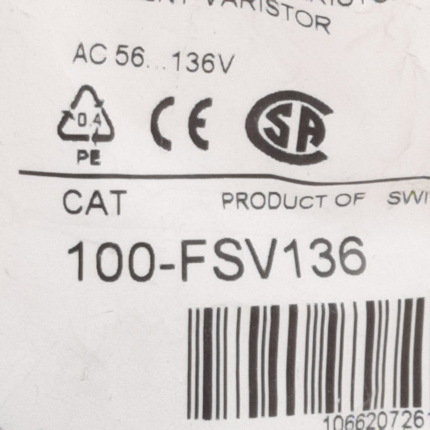 New Lot of 2 Allen Bradley 100-FSV136 Surge Suppressor Varistor 56-136VAC, 78-180VDC