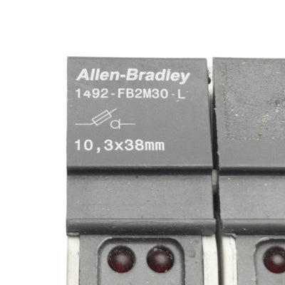Used Allen Bradley 1492-FB2M30-L Fuse Holder 2-Poles, DIN Rail, 10.3 x 38mm, 30A 600V