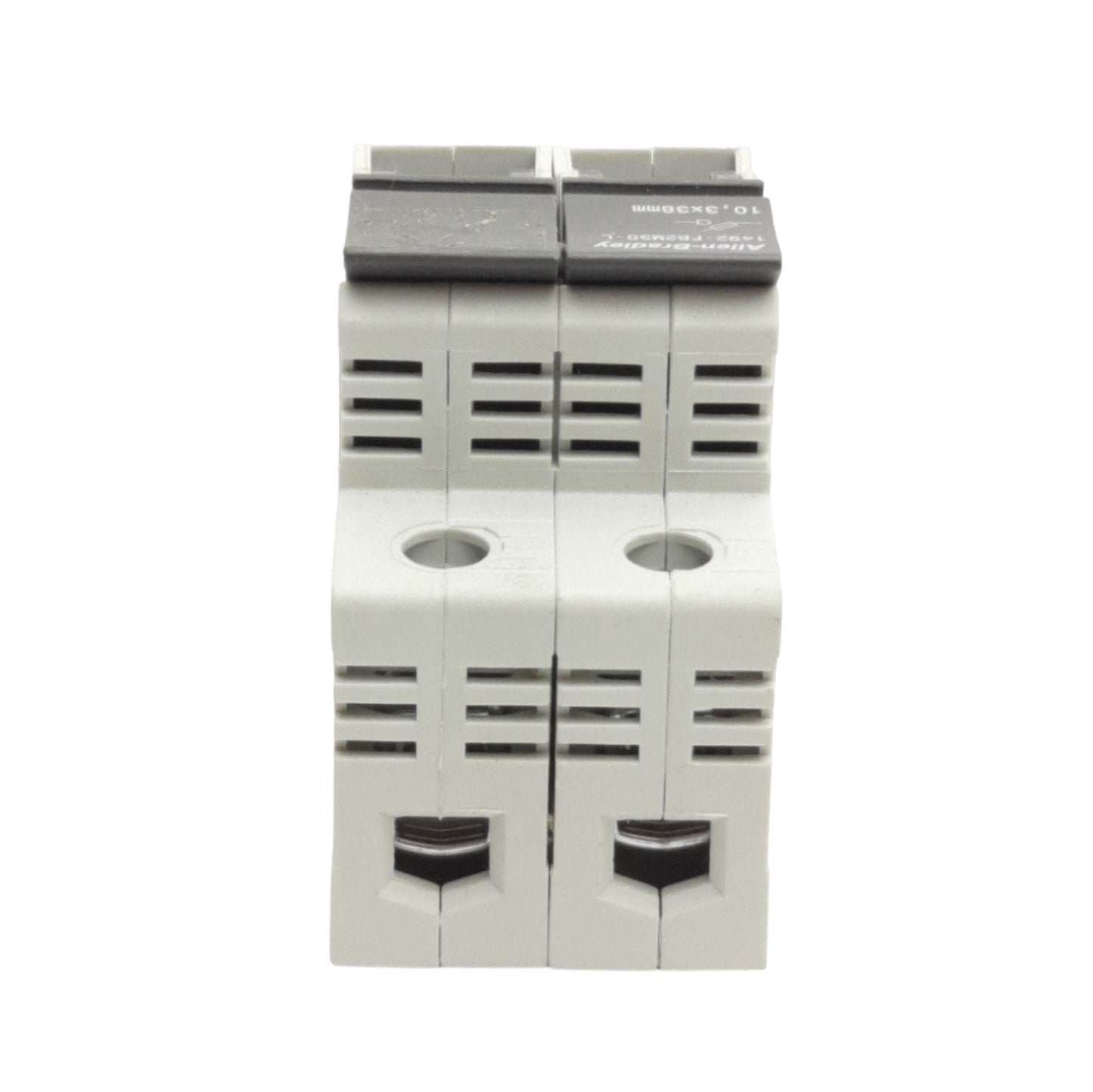 Used Allen Bradley 1492-FB2M30-L Fuse Holder 2-Poles, DIN Rail, 10.3 x 38mm, 30A 600V