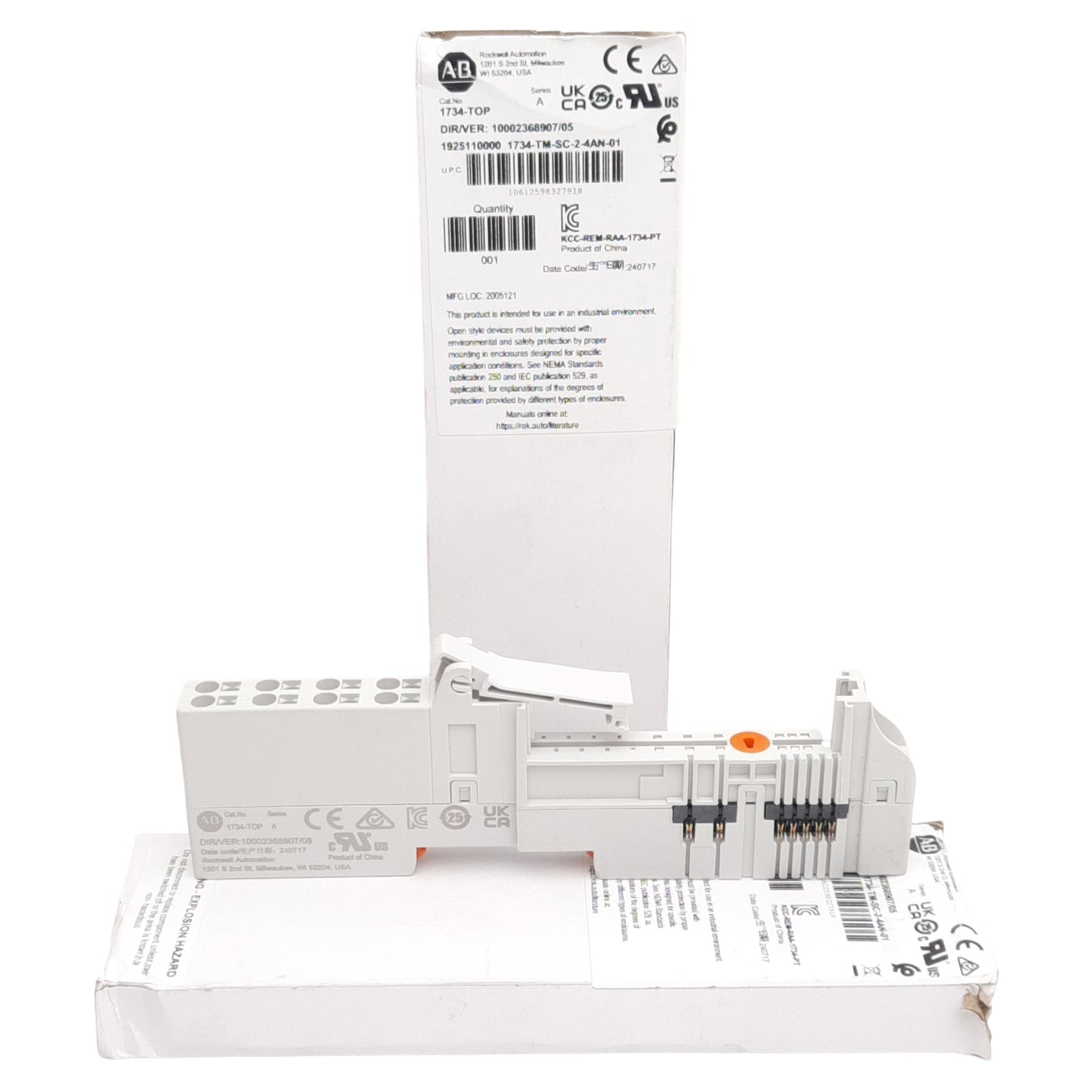 New Lot of 2 Allen Bradley 1734-TOP POINT I/O Terminal Base, 8-Terminals, DIN Mount