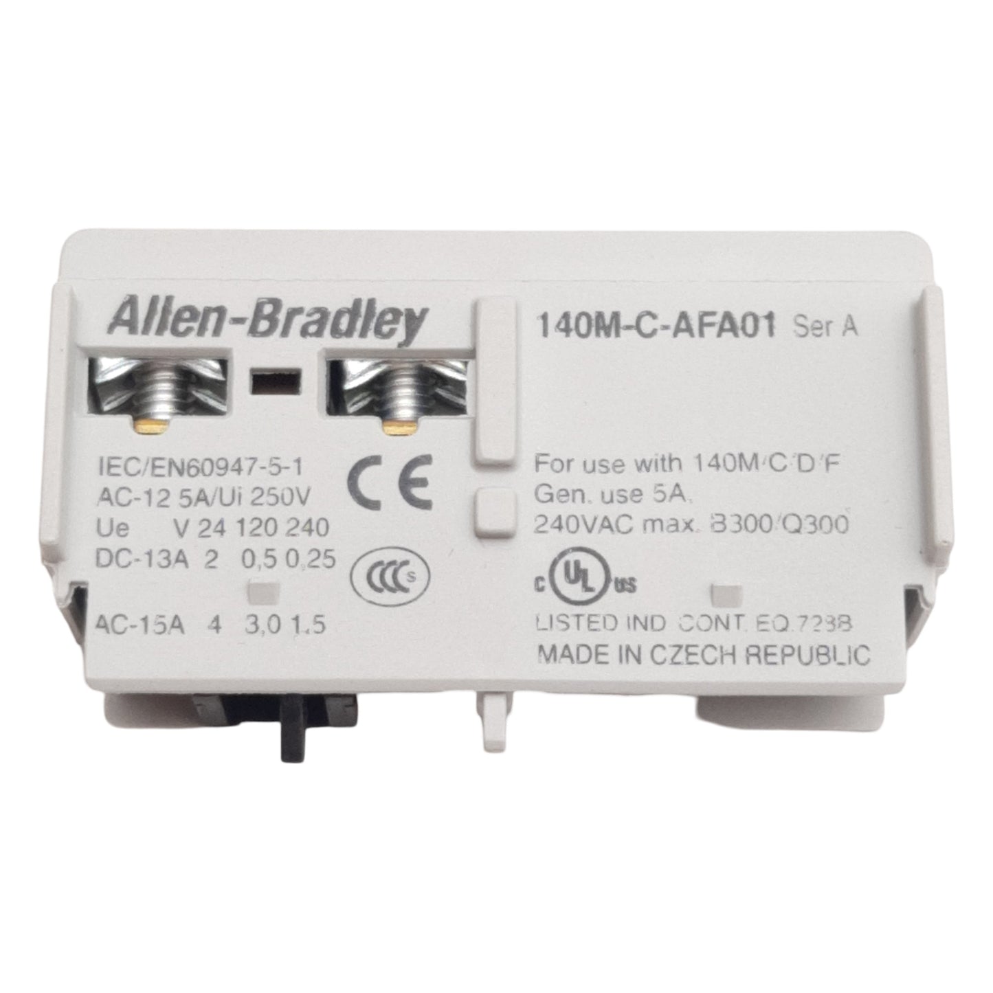 New Allen Bradley 140M-C-AFA01 Auxiliary Contact Block, 1-Pole, 1N.C., 5A 240VAC